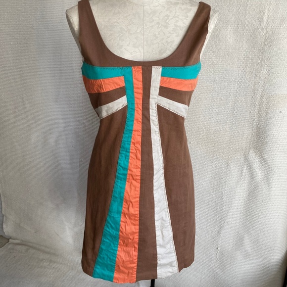 Anthropologie 70s Retro Modern Bow A-Line Dress - Picture 8 of 8